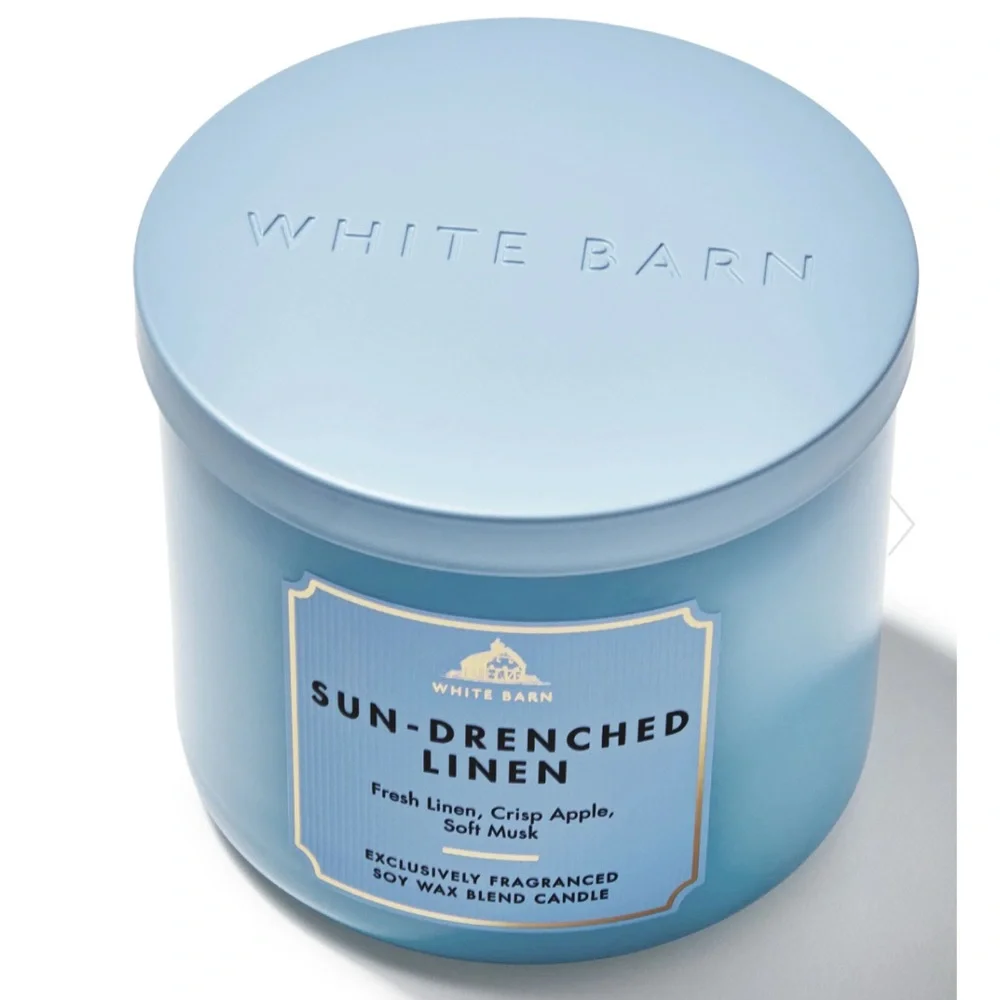 White Barn Sun-Drenched Linen 3-Wick Candle - Picture 1 of 2